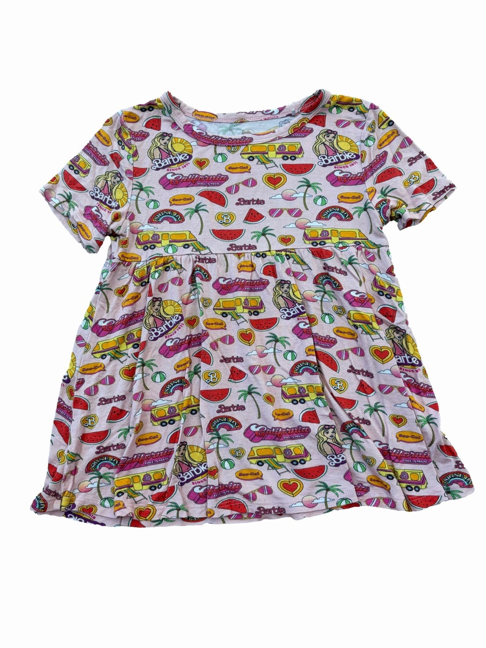 Posh Peanut Size 6T Malibu Barbie Peplum Top Bamboo Short Sleeve Flowy Shirt